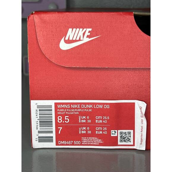 Nike Dunk Low Purple Pulse sz 8.5W /7M - Picture 2 of 11